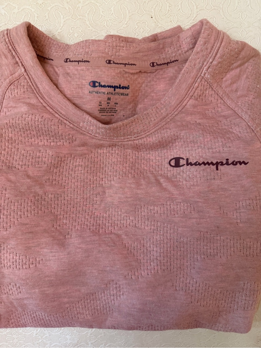 Champion Pink Textured Crewneck Sweatshirt - Picture 4 of 5